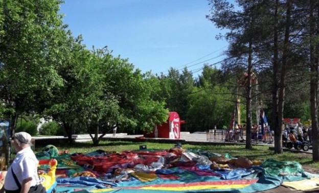 В парке у цирка спилили яблони ради батута