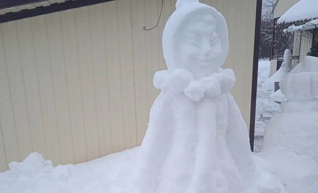 В Вятскополянском районе местные жители вылепили из снега сказочные скульптуры