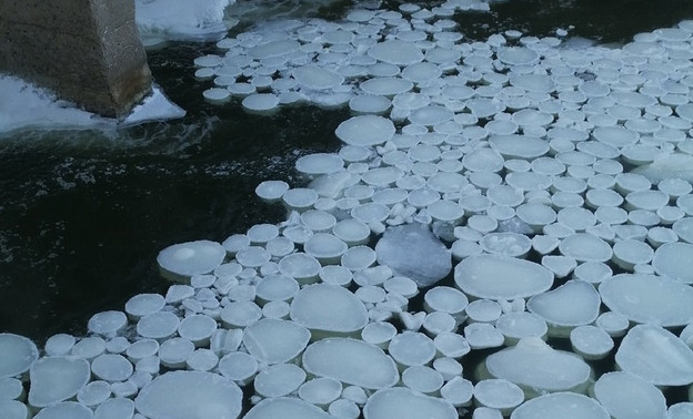 Житель Яранска запечатлел блинчатый лёд