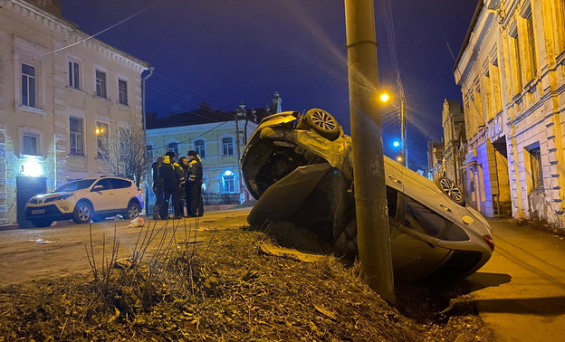 В Советске опрокинулась легковушка