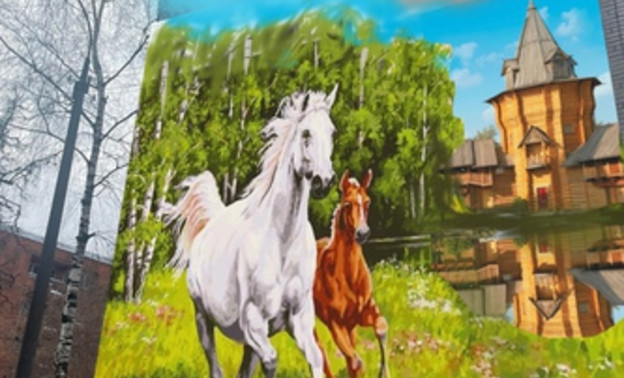 На фасадах двух домов Кирова изобразят гигантских коней и медведей