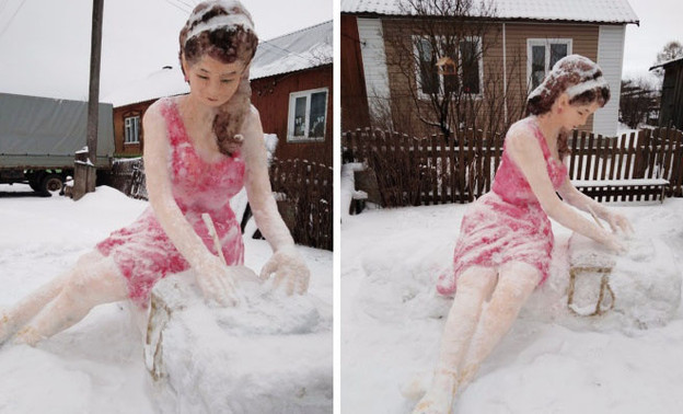 В Esquire опубликовали фото тужинской девушки из снега