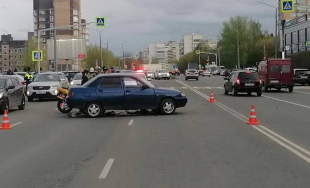 В Кирово-Чепецке молодой мотоциклист столкнулся с автомобилем