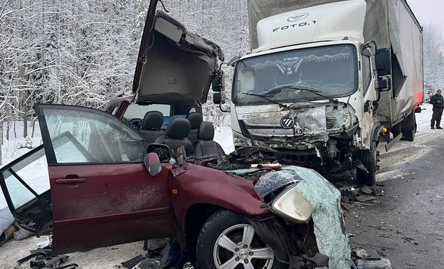 В Белохолуницком районе после столкновения грузовика и иномарки погибли четыре человека