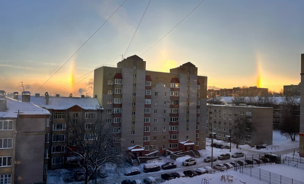 Кировчане запечатлели необычное зимнее гало