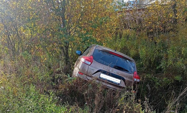 В Кирово-Чепецком районе Lada XRAY улетела в кювет