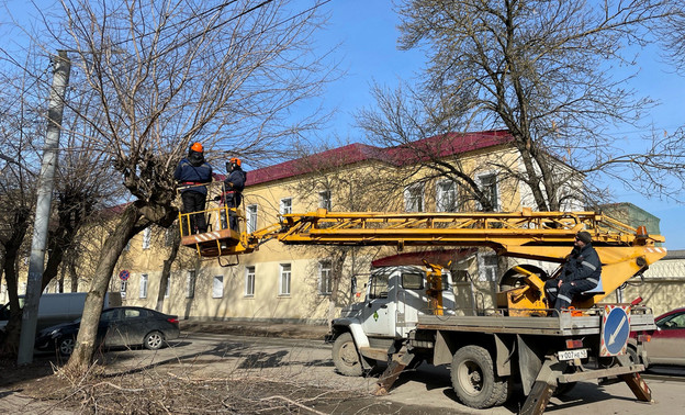 В Кирове с Воровского и Некрасова убрали деревья, упавшие из-за сильного ветра