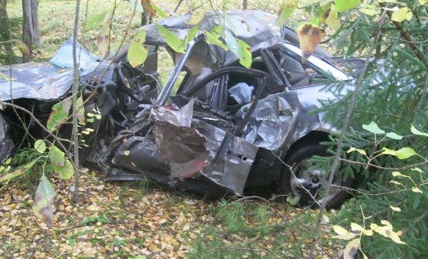 В Зуевском районе Audi съехал с трассы и опрокинулся, водитель погиб