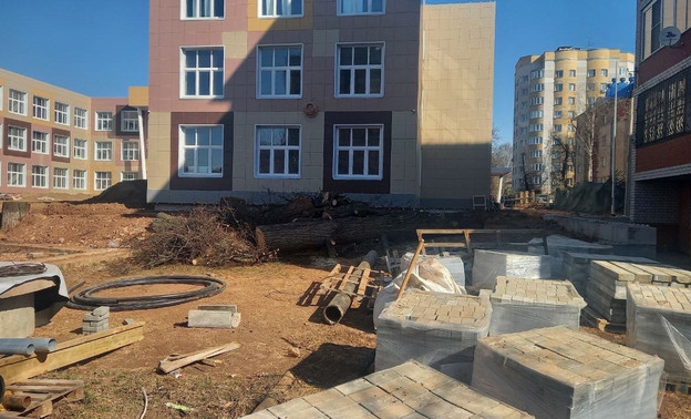 В Кирове у строящейся школы на Пролетарской срубили липы