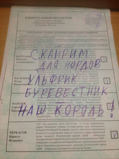 На выборах губернатора кировчане проголосовали за Шарлиз Терон и Свинку Пеппу