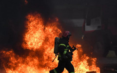 Два человека пострадали во время крупного пожара в Ленинградской области