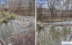 В Кирове на берегу Хлыновки обнаружили бытовой мусор