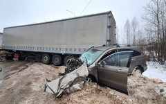 В Орловском районе иномарка въехала в грузовик. Есть пострадавшие