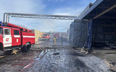 В деревне Стулово загорелся деревообрабатывающий цех