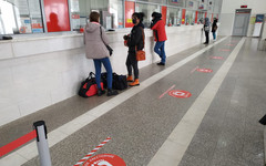 На вокзале в Кирове нанесли разметку о социальной дистанции