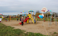 В селе Ошлань поставили спортивно-игровую площадку