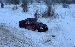 В Котельничском районе Renault вылетел с трассы
