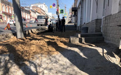 При ремонте лестницы на улице Ленина подрядчик нарушил технологию