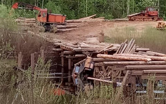 При строительстве моста к селу Синегорье в реку упал трактор