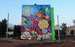 На доме по улице Комсомольской нарисовали граффити во всю стену