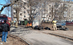 На Павла Корчагина произошёл пожар на мусорной площадке