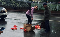 Необычная пробка. В Москве партия фаллоимитаторов практически парализовала движение(ВИДЕО)