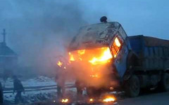 В Кировской области во время движения загорелся «КамАЗ»