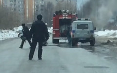 В Кирово-Чепецке загорелась патрульная машина