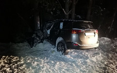В Слободском районе Toyota вылетела с трассы и врезалась в дерево